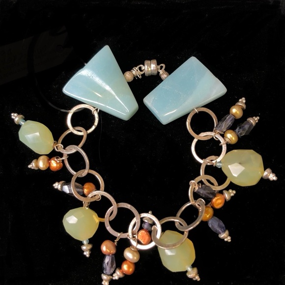 hand made Jewelry - Women sterling silver/semi precious bracelet